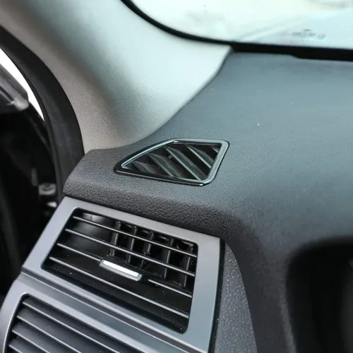 Vista 5 de Cubierta de marco de salida de aire de plástico ABS para salpicadero de automóvil, accesorios para BMW X5 X6 E70 E71 2008-2013, conducción a la Negro