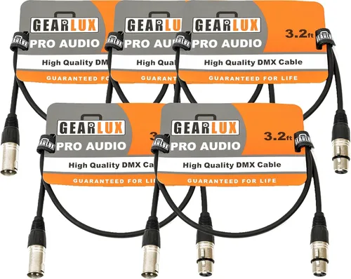 Vista 21 de Gearlux Cable DMX, 3 pines, macho a hembra, 3.2 pies - paquete de 10