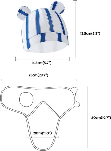 Vista 2 de Juego de saco de dormir para bebé con gorro para bebés de 0 a 3 meses, paquete de 3 unidades, algodón suave para recién nacidos, para niñas y niños