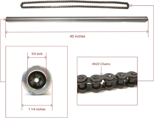 Vista 2 de The ROP Shop Kit de eje de 40 pulgadas para bicicletas Trike Drift incluye (2) neumáticos Go Kart de 11 x 6.00-5