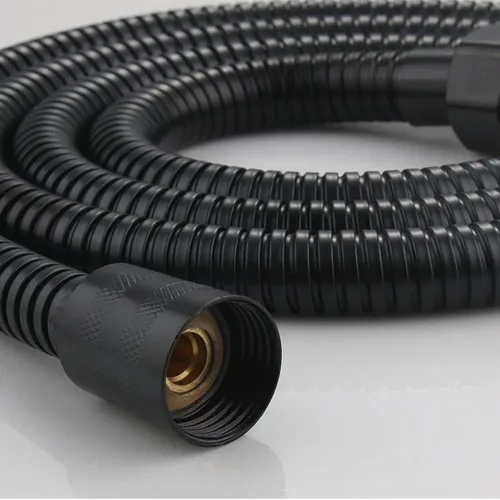 Vista 5 de PIGIAOKA Manguera de ducha negra extra larga de 79 pulgadas, manguera de ducha de mano de acero inoxidable, pieza de repuesto flexible con inserto