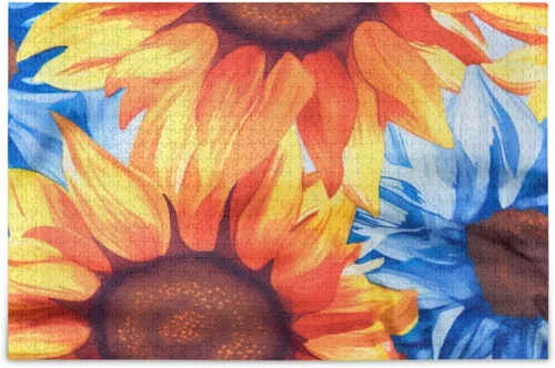 Sunflower Jigsaw Puzzles 500 Pieces for Adults with Mesh Storage Bag 2011827