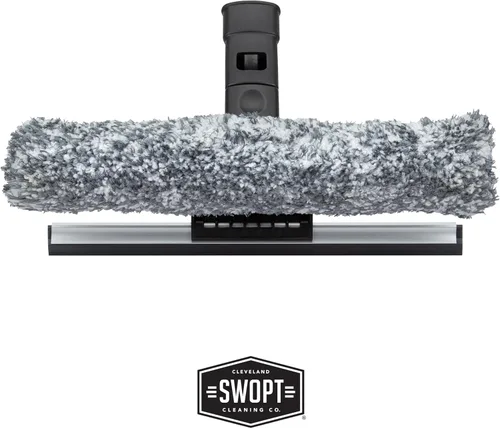 Vista 2 de SWOPT Cabezal de escobilla de goma combinada de 12 pulgadas, hoja con almohadilla de microfibra desmontable, intercambiable con todos los productos