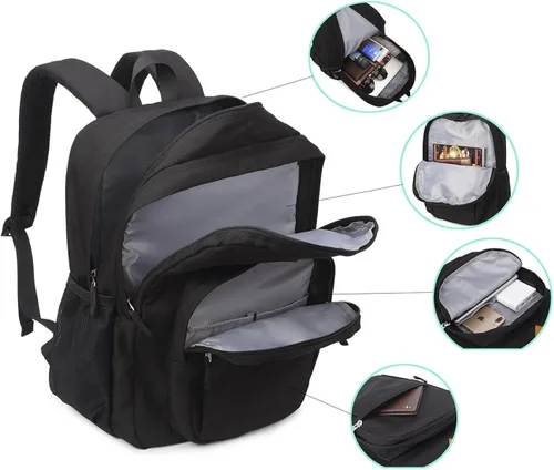 Vista 7 de Abshoo Classical Basic Mochila de viaje para escuela resistente al agua. Mochila escolar de espalda.