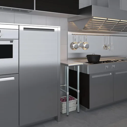 Vista 9 de AmGood Mesa de Trabajo de Acero Inoxidable Base Abierta Isla de Cocina NSF Preparación de Alimentos Banco de Utilidad para Lavandería Garaje