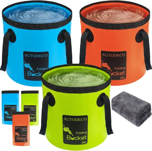 Vista 9 de AUTODECO Cubo plegable Contenedor de 5 galones Cubo de agua plegable Lavabo portátil