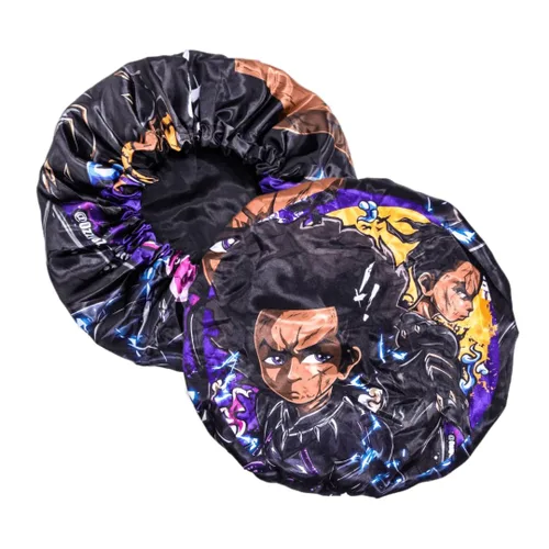Vista 25 de Gorro de Anime con Banda Elástica Suave Ajustable para Mujeres y Hombres Gorros Sedosos para Dormir Tela de Satén Cómoda, Rojo Op