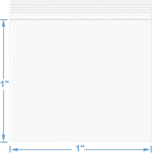 Vista 2 de 200 unidades 2,5 x 2,5 cm Bolsas de plástico transparentes gruesas con cierre de cremallera de 4 mil, bolsas resellables con cierre de cremallera