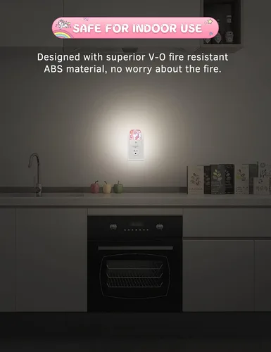 Vista 6 de LOHAS - Paquete de 2 bonitas luces nocturnas enchufables a la pared, sensor de luz del atardecer al amanecer, brillo ajustable de 30/60 lúmenes, luz