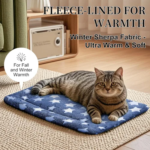 Vista 5 de Tapete cama para perro, almohadilla reversible para jaula y linda cama para perros - Alfombrilla lavable a máquina para perrera con ultra suave