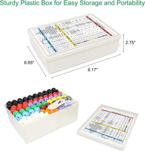 Vista 3 de RELIANCER Kit de modelo molecular, 419 piezas de química molecular orgánica con átomos y enlaces, kit de construcción de estructuras moleculares