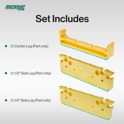 Vista 6 de MICROJIG GRR-RIPPER Juego de patas de repuesto, piezas de bloque de empuje 3D, RR-303, 3 piezas, amarillo