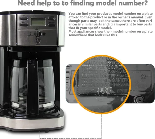 Vista 6 de 12-Cup Replacement Coffee Carafe Pot only Compatible with Hamilton Coffee Maker, Machine, Brewer Models 49980A, 49980Z, 49983, 49618, 46300, 46310