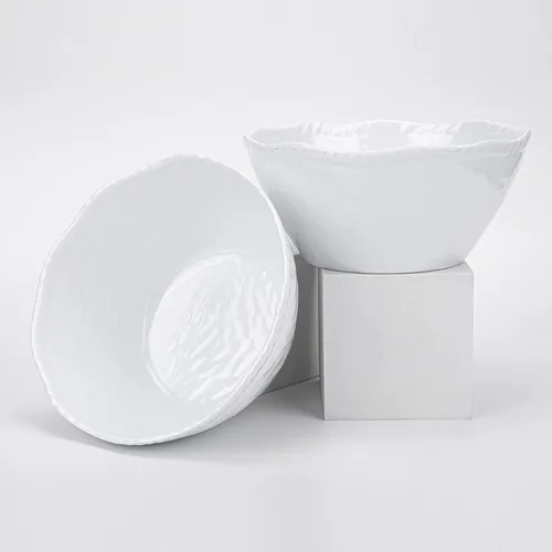 Vista 3 de KX-WARE Juego de 6 cuencos de melamina para cereales – 28 oz/6 pulgadas 100% melamina Juego de 6, color blanco, resistente a roturas y apto