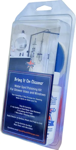 Vista 2 de Bring It On - Kit de pulido de manchas de agua más limpia, para vidrio de ducha y ventanas, pulido de azulejos y lechadas, cepillo de taladro
