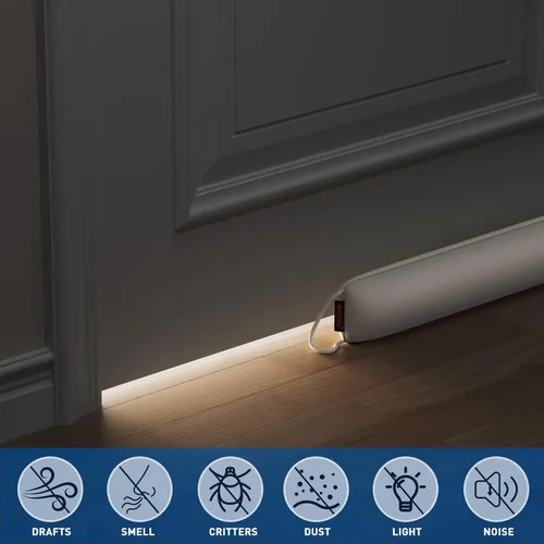 Vista 5 de MAGZO - Tapón de ruido para puerta; bloqueador de corrientes de aire, reductor de ruido, tapón de aire resistente para la parte inferior