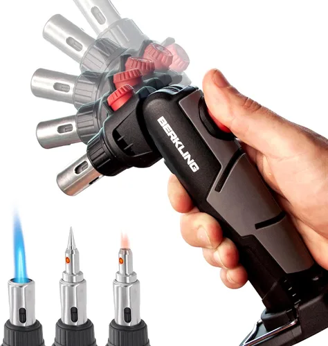 Vista 10 de BSG-2000 - Kit de soplete de soldadura de butano inalámbrico, cabezal ajustable de 5 vías, soldadura multifuncional Pistola de calor Soplete