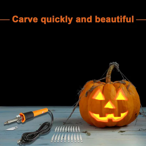 Vista 5 de Honoson - Juego de herramienta de cuchillo caliente eléctrico de 30 piezas, 20 piezas de cuchillas, 3 porta-cuchillas, 2 cuchillas de pirografía