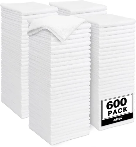 Vista 20 de AIDEA Paño de limpieza de microfibra blanco, 100 unidades, trapos de limpieza absorbentes, trapos de tienda comercial, sin pelusas, sin arañazos
