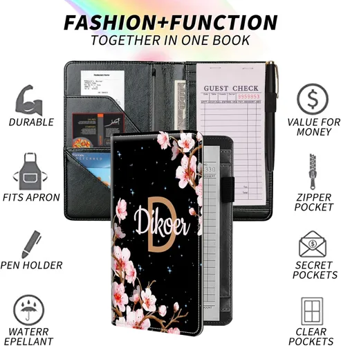 Vista 293 de Diseña Tus Propios Libros de Servicio con Nombre e Iniciales para Camareras, Dikoer Libro de Servicio de Camarero Personalizado con Nombre