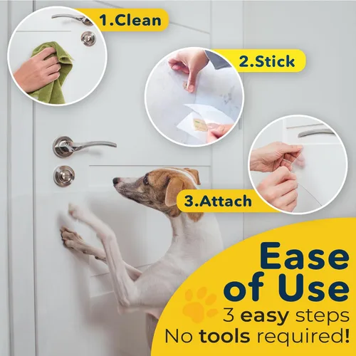 Vista 4 de PROTECTO Protector de Puerta de 18 x 12 pulgadas contra Arañazos de Perros – Protector contra Arañazos de Gatos y Perros para Uso Interior/Exterior