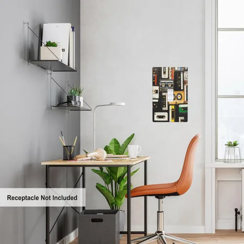 Vista 5 de Placas de cubierta para interruptor de luz musical, cintas de casete de grabación de audio vintage, placa de pared de palanca única, cubierta