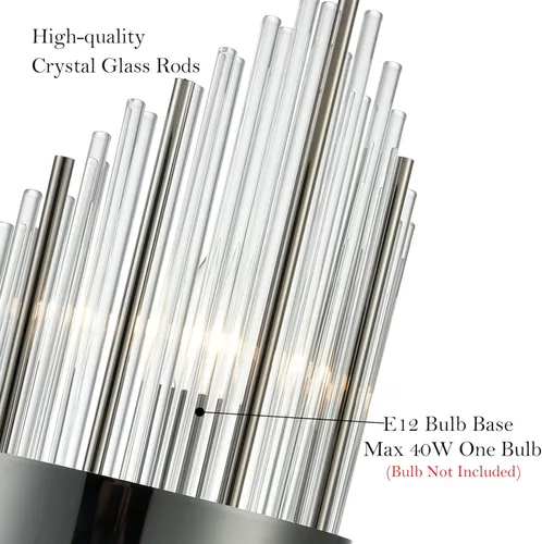 Vista 5 de SAMTEEN Juego de dos apliques de pared de cristal modernos de 2 luces, iluminación de pared de baño de vidrio negro para pasillo, dormitorio