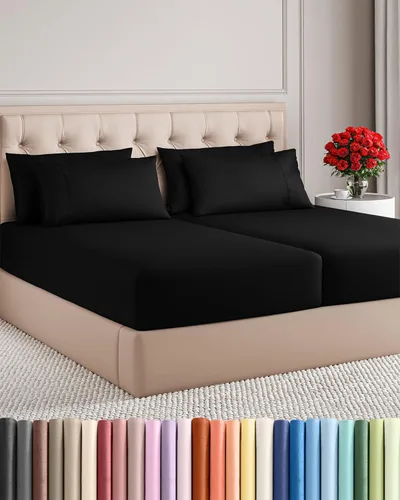 Vista 121 de Juego de sábanas Twin de 4 piezas - Cómodo, transpirable y refrescante - Juego de ropa de cama de lujo de hotel ultrasuave con bolsillos profundos