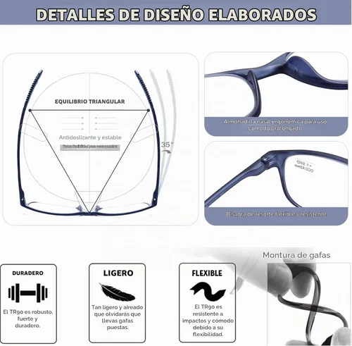 Vista 6 de AQWANO Blue Light Blocking Reading Glasses Women Men, Lightweight Flexible TR90 Computer Readers Unbreakable Cheaters Glasses Paquete de 3