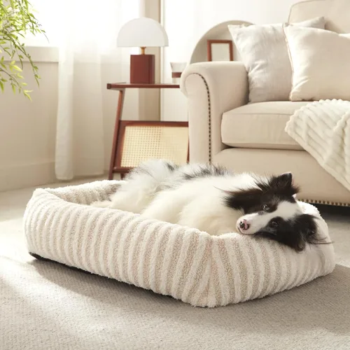 Vista 9 de MIXJOY Cama para Perros de Tamaño Mediano y Pequeño, Cama Lavable para Perros Medianos con Funda Extraíble, Cama Rectangular para Perros de Felpa