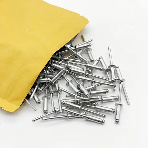 Vista 3 de 100 remaches de aluminio de 1/8" x 1/2", remaches ciegos plateados de 0.126 x 0.500 in