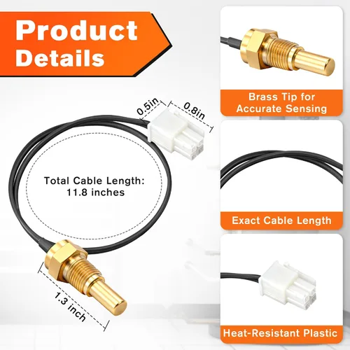 Vista 2 de Sensor de cámara de calentador de agua compatible con calentadores de agua Rheem AP19299 Ultra Low Nox sin tanque, reemplazo de termistor compatible