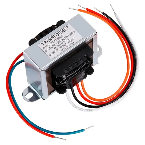 Transformador de control de 24 V 40 VA, primario 120/208/240 V, transformador de aislamiento secundario de 24 V con soporte de pie para horno HVAC