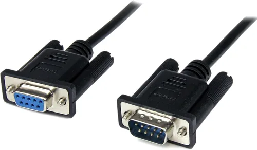 StarTech. com Cable 2 m Módem Nulo Null Serie Serial DB9 Hembra F/M – Cable de módem nulo – Db-9 (M) a DB-9 (F) – 6.6 ft – Negro