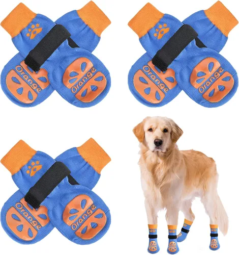 Vista 21 de BEAUTYZOO Calcetines antideslizantes para perros pequeños, medianos y grandes, protector de patas de perro con agarre para suelos de madera dura