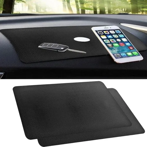 Vista 3 de 2pack Alfombrilla antideslizante mejorada - Goma antideslizante, 10.6 X 5.9 Pulgadas - Alfombrilla adhesiva universal para salpicadero de coche
