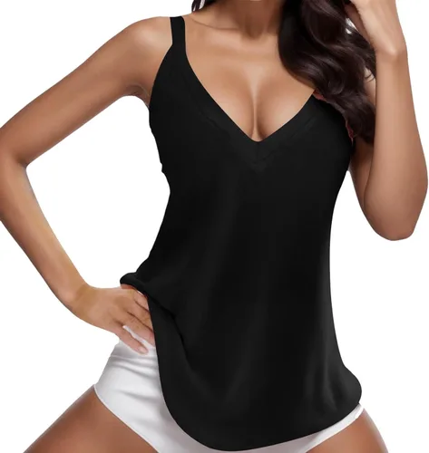 SNKSDGM Women Tank Tops Summer T Shirt Sleeveless High Neck Casual Basic Loose Fitting Holiday Vests Tunic Blouse