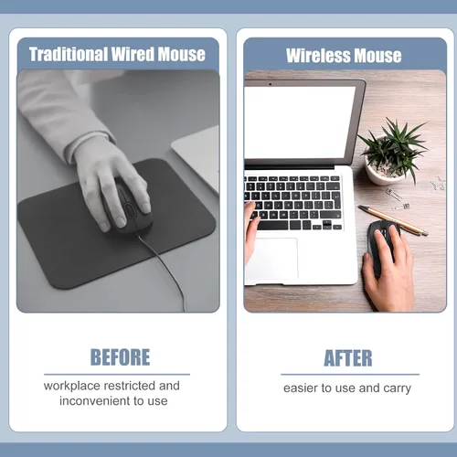 Vista 3 de Paquete de 12 ratones inalámbricos para computadora portátil de 1200 ppp con 6 botones, mouse inalámbrico a granel incluido receptor USB inalámbrico