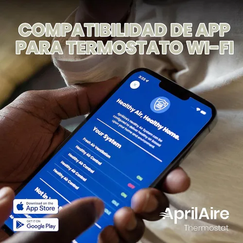 Vista 9 de AprilAire S86WMUPR Termostato programable Wi-Fi, multietapa universal con control IAQ, etapas de calor/frío 2H/2C o etapas de bomba de calor 4H/2C