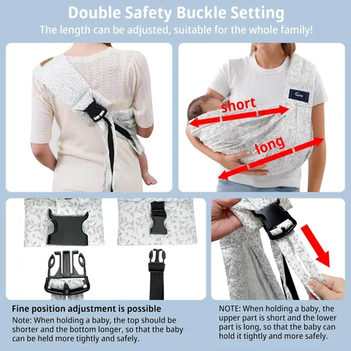 Vista 9 de CUBY Transportador de malla para bebé, transpirable, ligero, con bolsa de almacenamiento de correa ajustable, fácil de llevar, para bebés recién