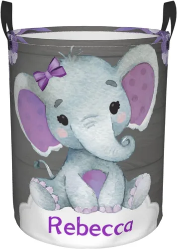 Vista 19 de Cesta de lavandería personalizada con diseño de jirafa, león y flores rosadas, con asas, impermeable, para decoración de dormitorio y baño.