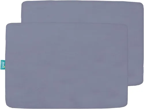 Vista 2 de Biloban Pack and Play - Juego de 4 fundas protectoras de colchón impermeables, ultra suaves, grises, resistentes al ruido, lavables a máquina