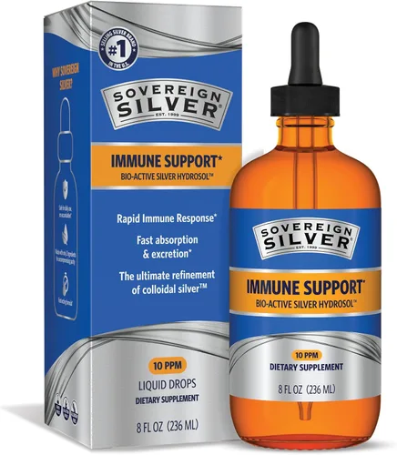 Vista 12 de Sovereign Silver Apoyo inmunológico: plata coloidal, hidrosol de plata bio-activo, 10 ppm, parte superior de giro líquido, 64 onzas líquidas