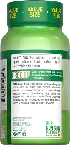 Vista 7 de Nature's Truth Vitamina B12 1000 mcg 150 cápsulas blandas Suplemento sin OMG y sin gluten