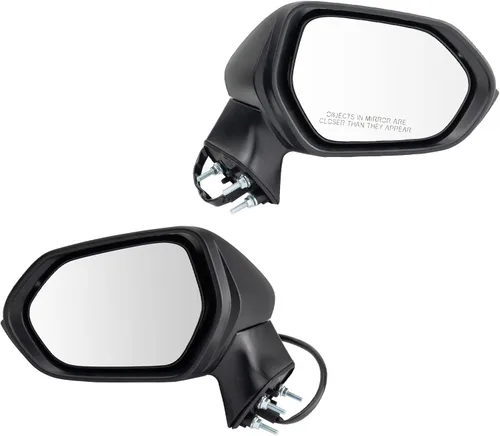 Vista 58 de TRQ Conjunto de 2 piezas de espejo lateral para conductor y pasajero, ajuste eléctrico, sin calefacción, sin memoria, color negro, compatible