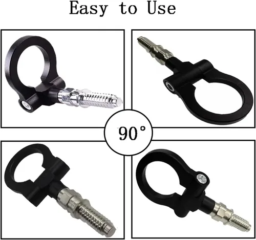 Vista 7 de Ganchos de remolque para coche con estilo JDM, para parachoques delantero, con correas de remolque personalizadas, 16 mm para BMW E90 E91 E92 E93 X1