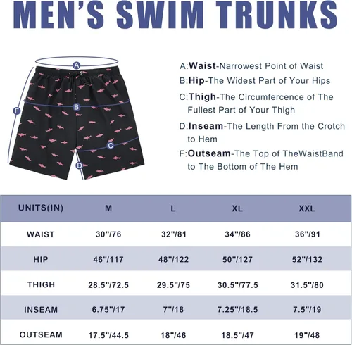 Vista 6 de American Trends Traje de baño para hombre, de secado rápido, con forro de compresión