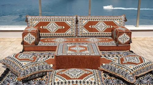 Vista 5 de arabicsofa Sofá de piso árabe Jalsa - Sofá tradicional hecho a mano para sala de estar