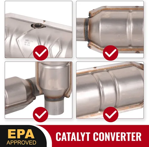 Vista 2 de TOPAZ Convertidor catalítico de 2.5 "de entrada/salida universal catalítico convertidor de alto flujo de acero inoxidable 2 unids 99306HM EPA