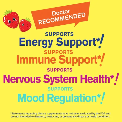Vista 3 de WellYeah B Complex - Gomitas para niños, con vitamina C, niacina, vitamina B6, ácido fólico, vitamina B12, biotina y ácido pantoténico, suministro